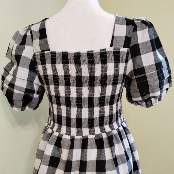 GRACE+KARMA Women's Puff Sleeve Ruffle Gingham Top Size M - Picture 11 of 11